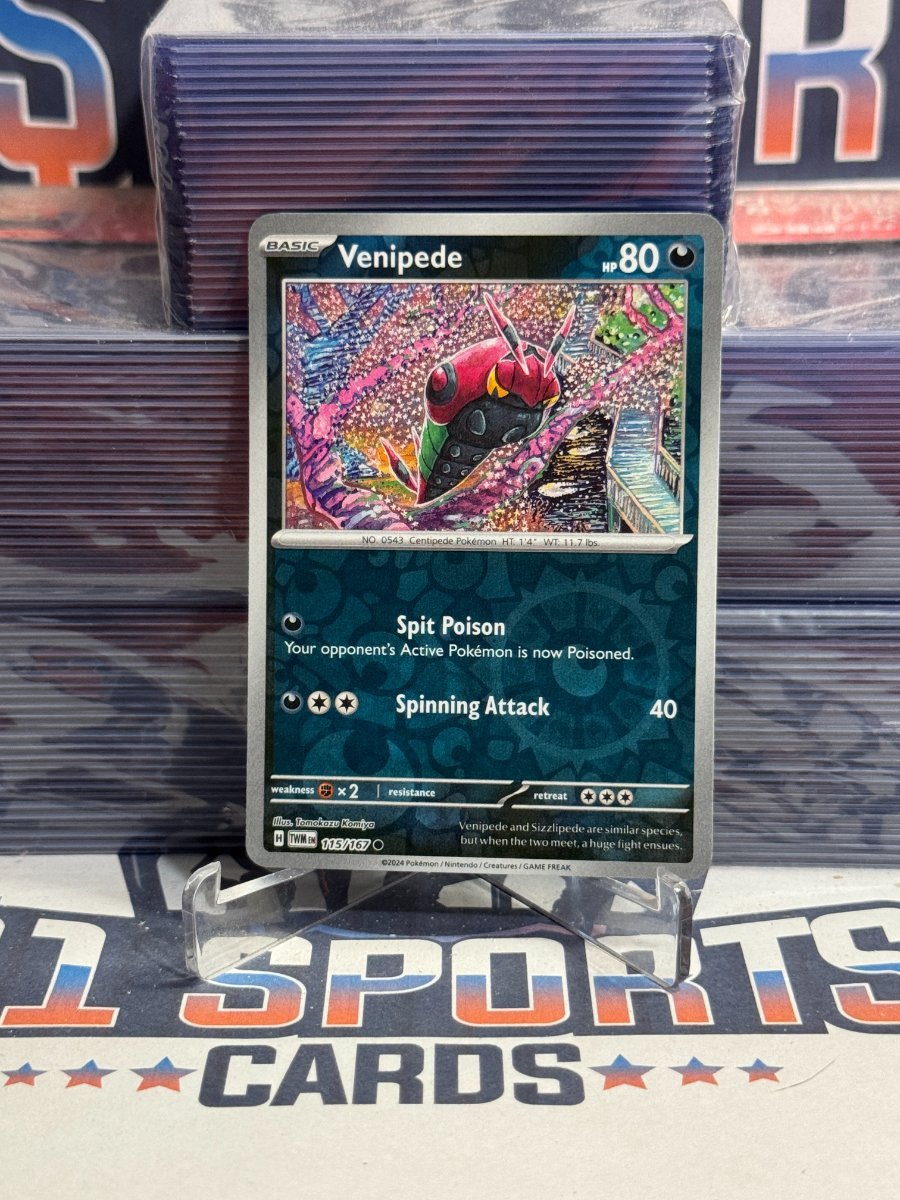 Pokemon TCG: Twilight Masquerade - Venipede (Reverse Holo, Common) 115