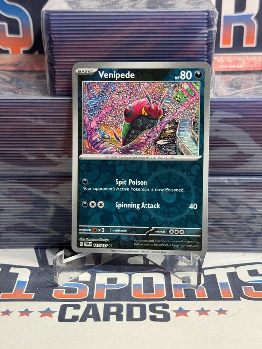 Pokemon TCG: Twilight Masquerade - Venipede (Reverse Holo, Common) 115