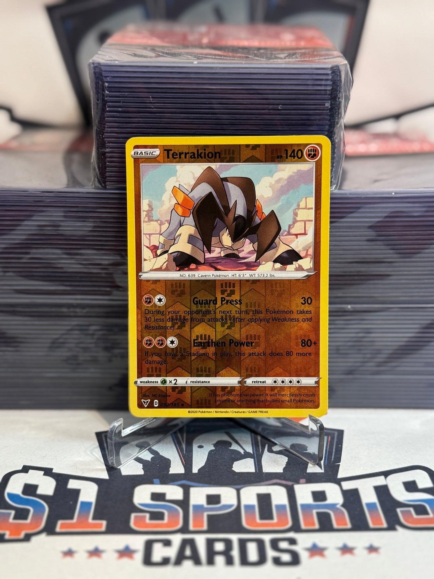 Pokemon TCG: Vivid Voltage - Terrakion (Reverse Holo, Rare) #92