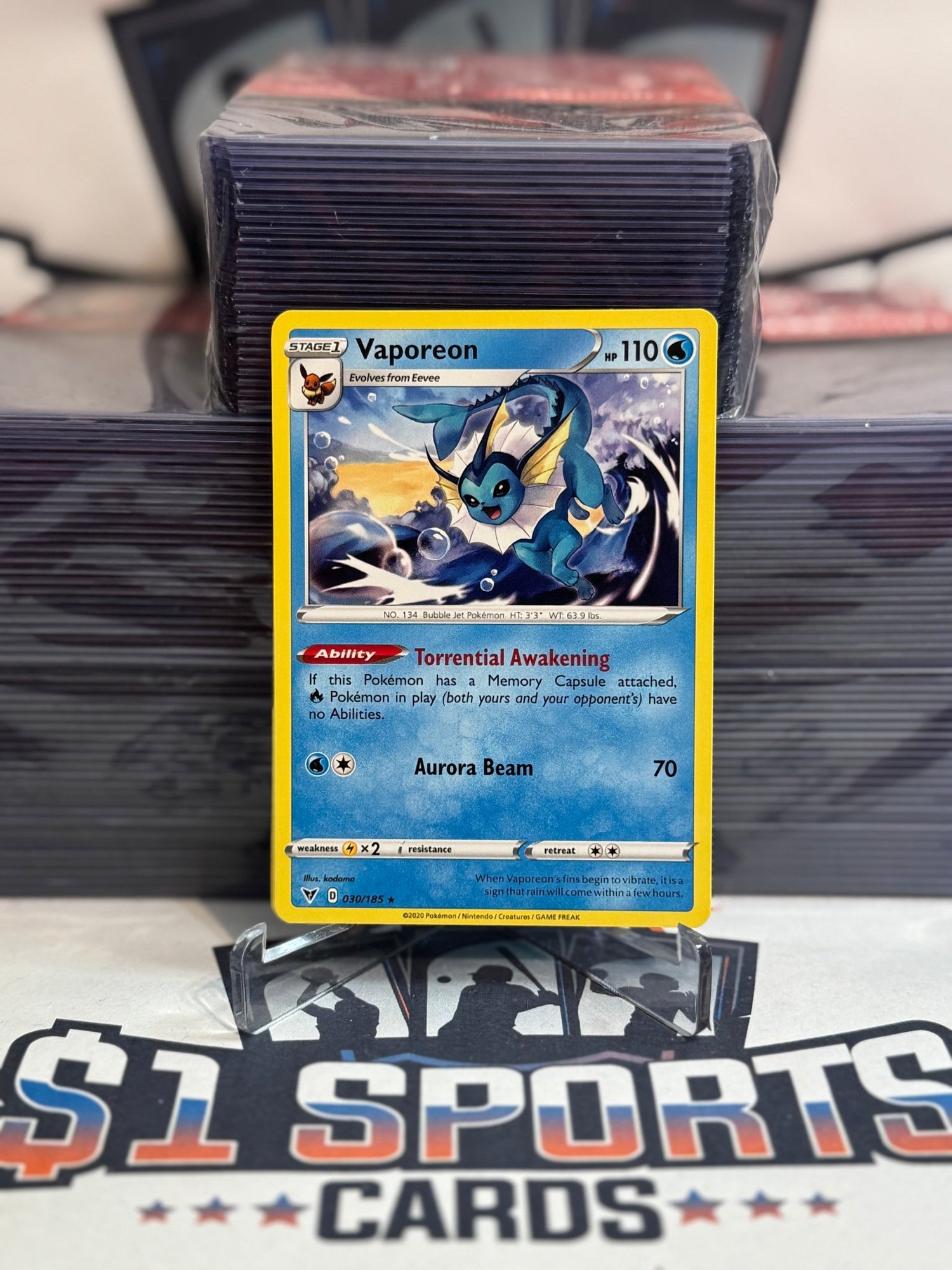 Pokemon TCG: Vivid Voltage - Vaporeon (Rare) #30