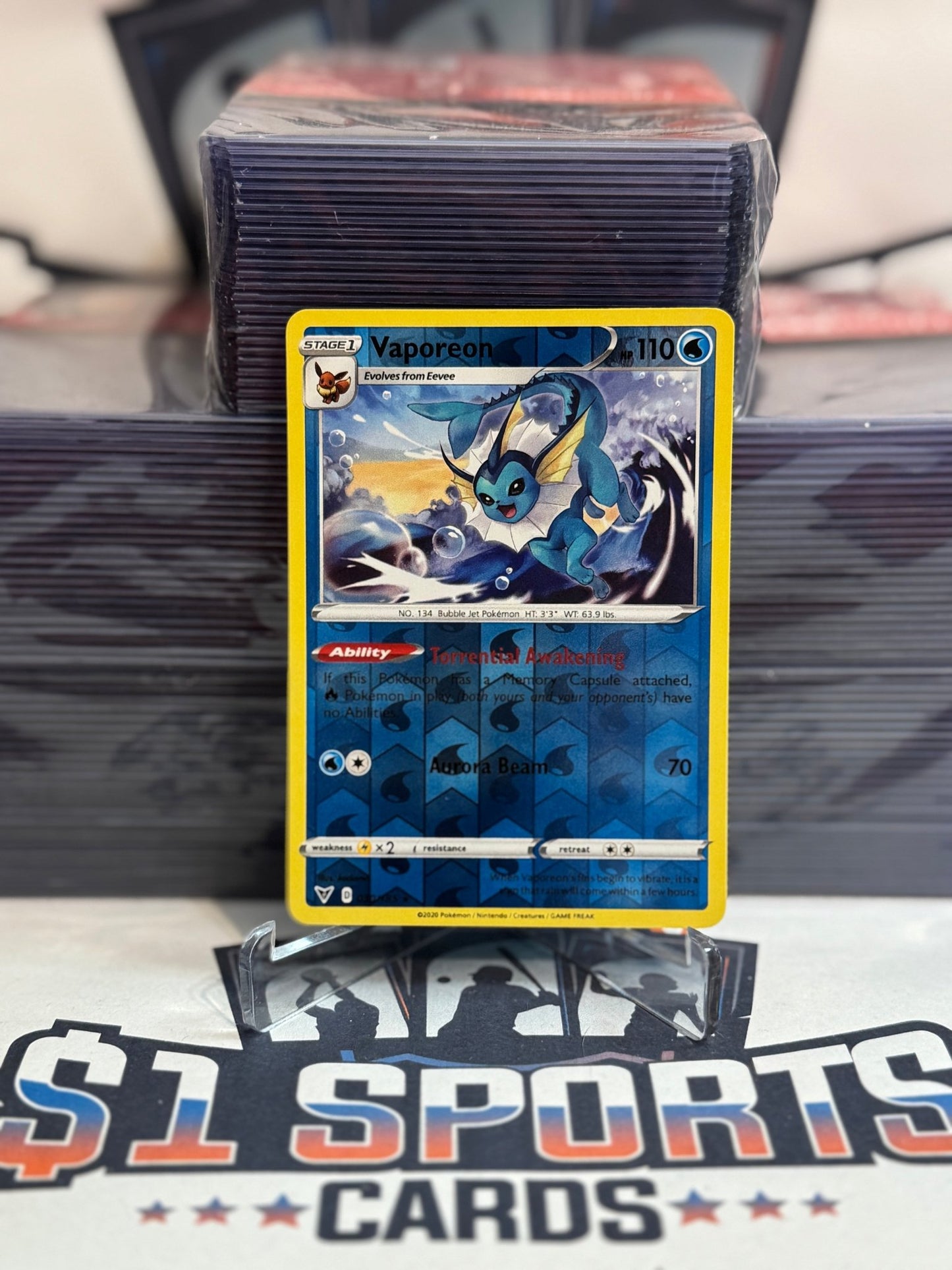 Pokemon TCG: Vivid Voltage - Vaporeon (Reverse Holo, Rare) #30