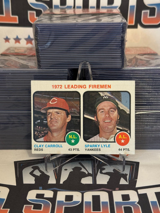 1973 Topps (Leading Firemen) Sparky Lyle & Clay Carroll #68