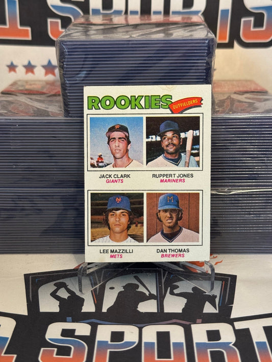 1977 Topps (Rookie Outfielders) Jack Clark, Lee Mazzilli, Ruppert Jones, Dan Thomas #488
