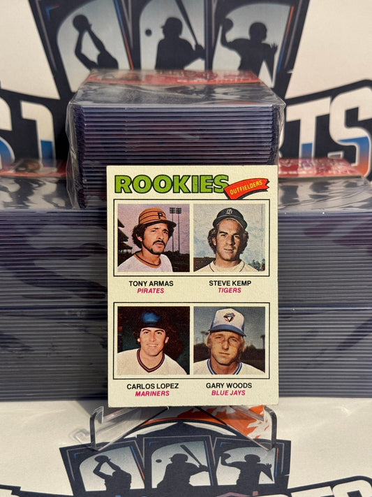 1977 Topps (Rookie Outfielders) Tony Armas, Steve Kemp, Gary Woods, Carlos Lopez #492