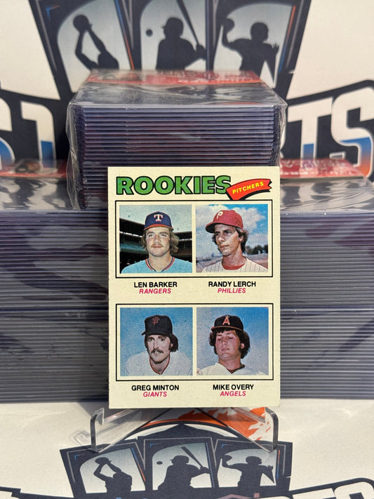 1977 Topps (Rookie Pitchers) Len Barker, Randy Lerch, Greg Minton, Mike Overy #489
