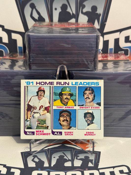 1982 Topps (Home Run Leaders) Mike Schmidt, Tony Armas, Dwight Evans, Eddie Murray, Bobby Grich #162