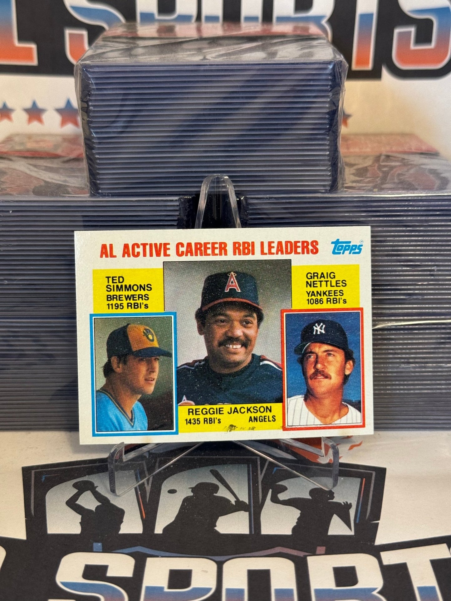 1984 Topps (League Leaders) Reggie Jackson, Ted Simmons, Craig Nettles #712