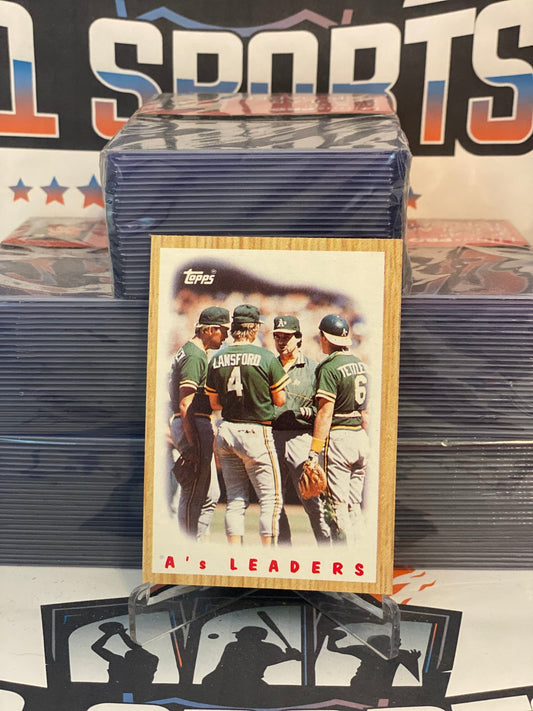 1987 Topps (Athletics Team Card) Tony Larussa, Carney Lansford, Mickey Tettleton #456