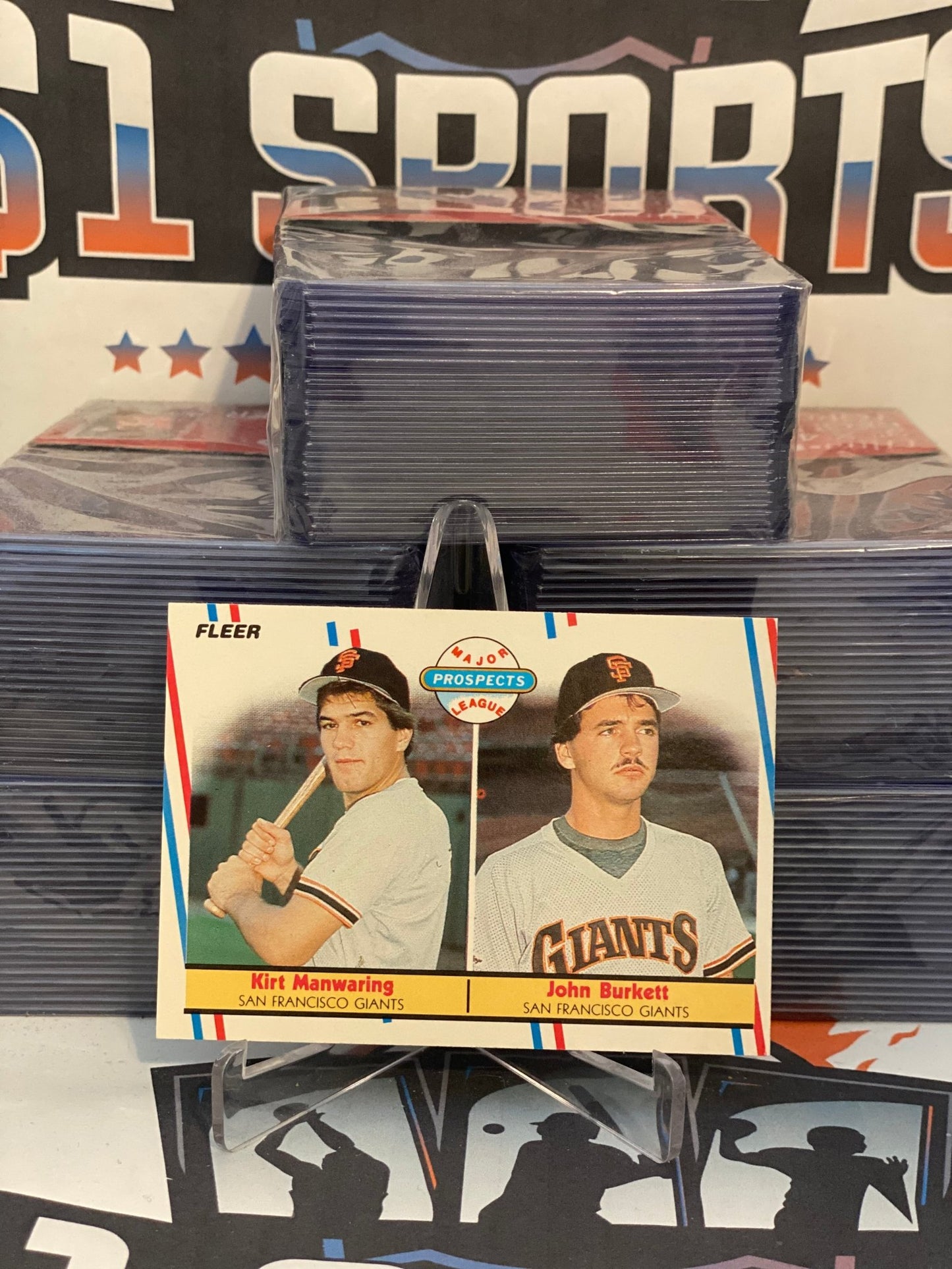 1988 Fleer (Major League Prospects) Kirt Manwaring & John Burkett Rookie #651