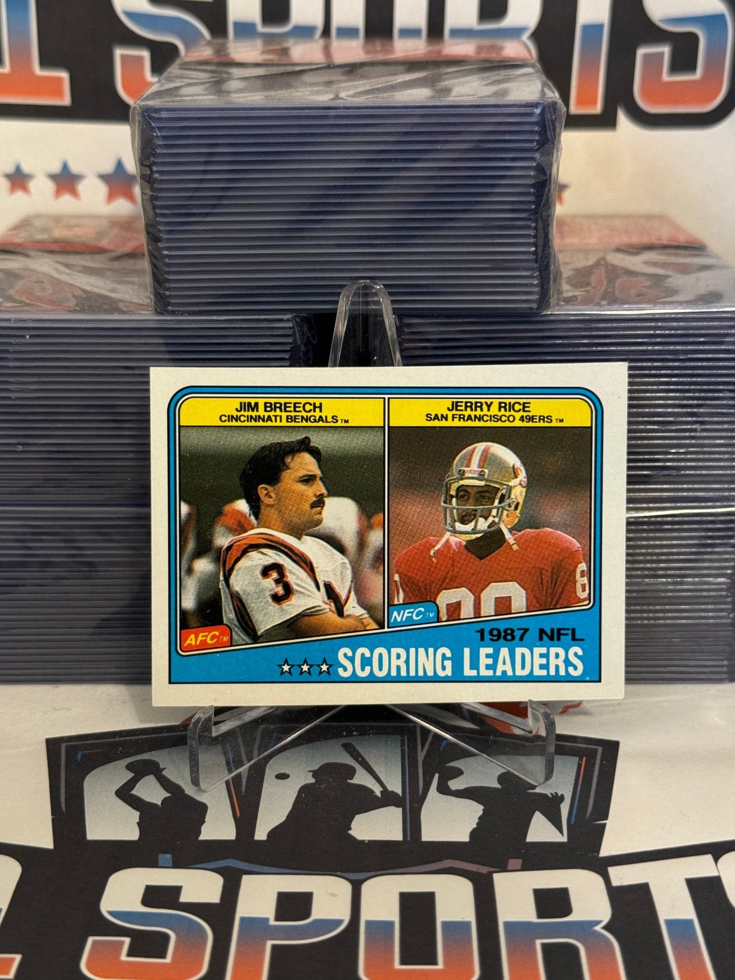 1988 Topps (NFL Scoring Leaders) Jerry Rice & Jim Breech #218