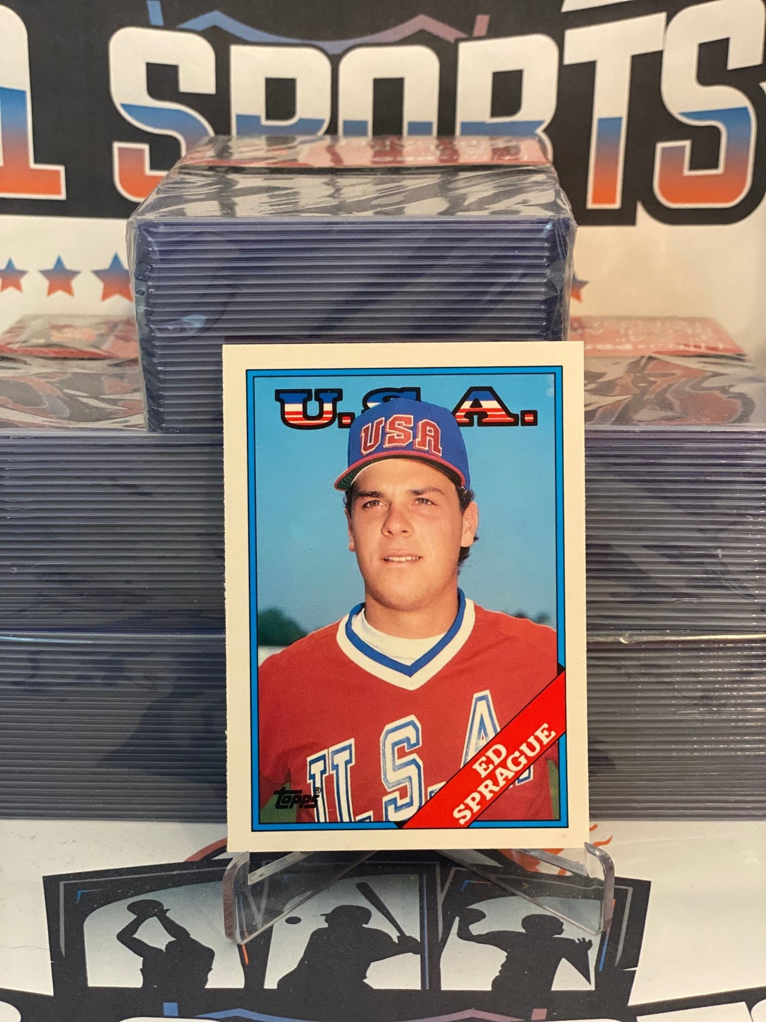 1988 Topps Traded (USA) Ed Sprague Rookie #113