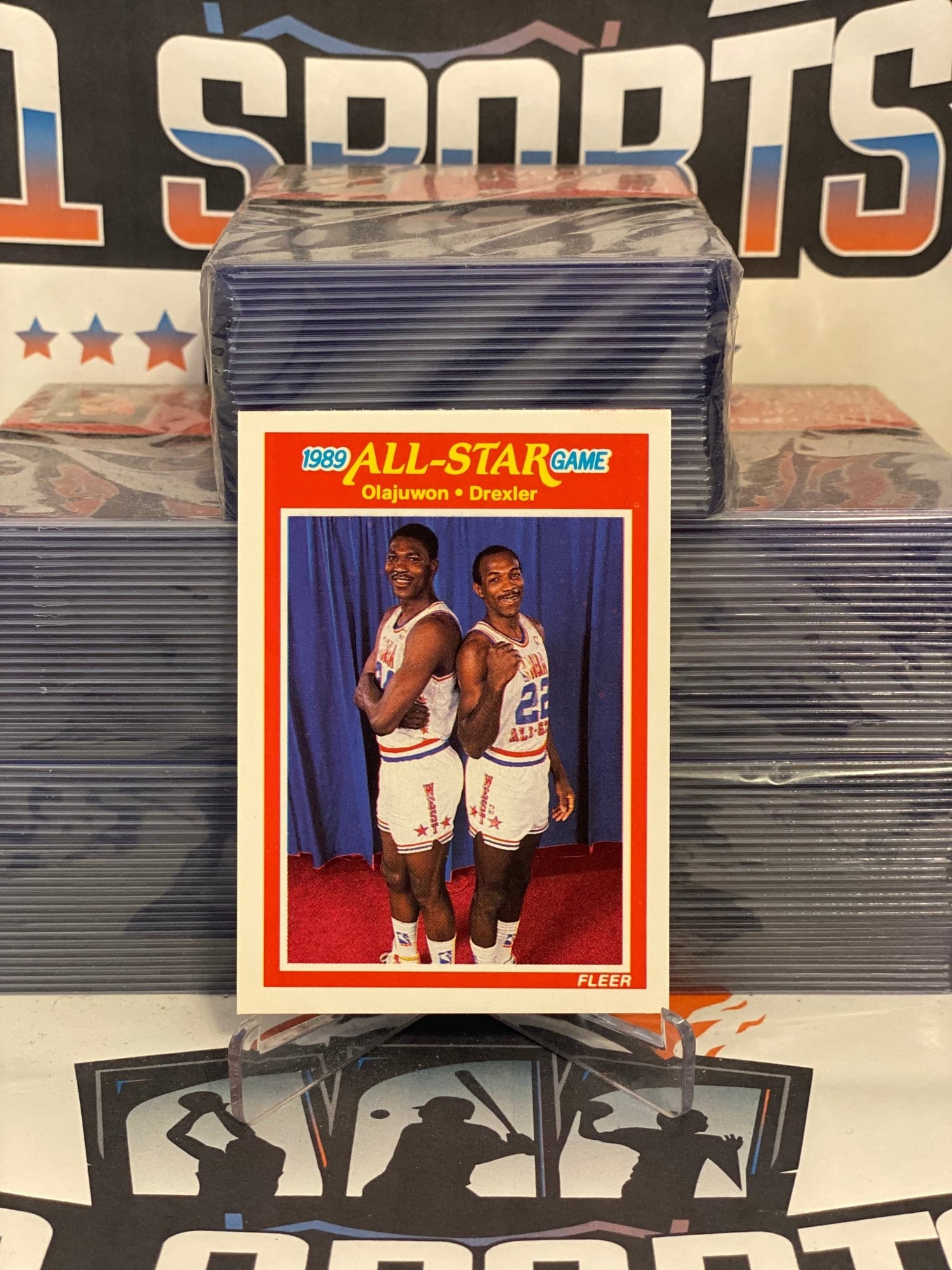 1989 Fleer (All-Star Game) Hakeem Olajuwon & Clyde Drexler #164