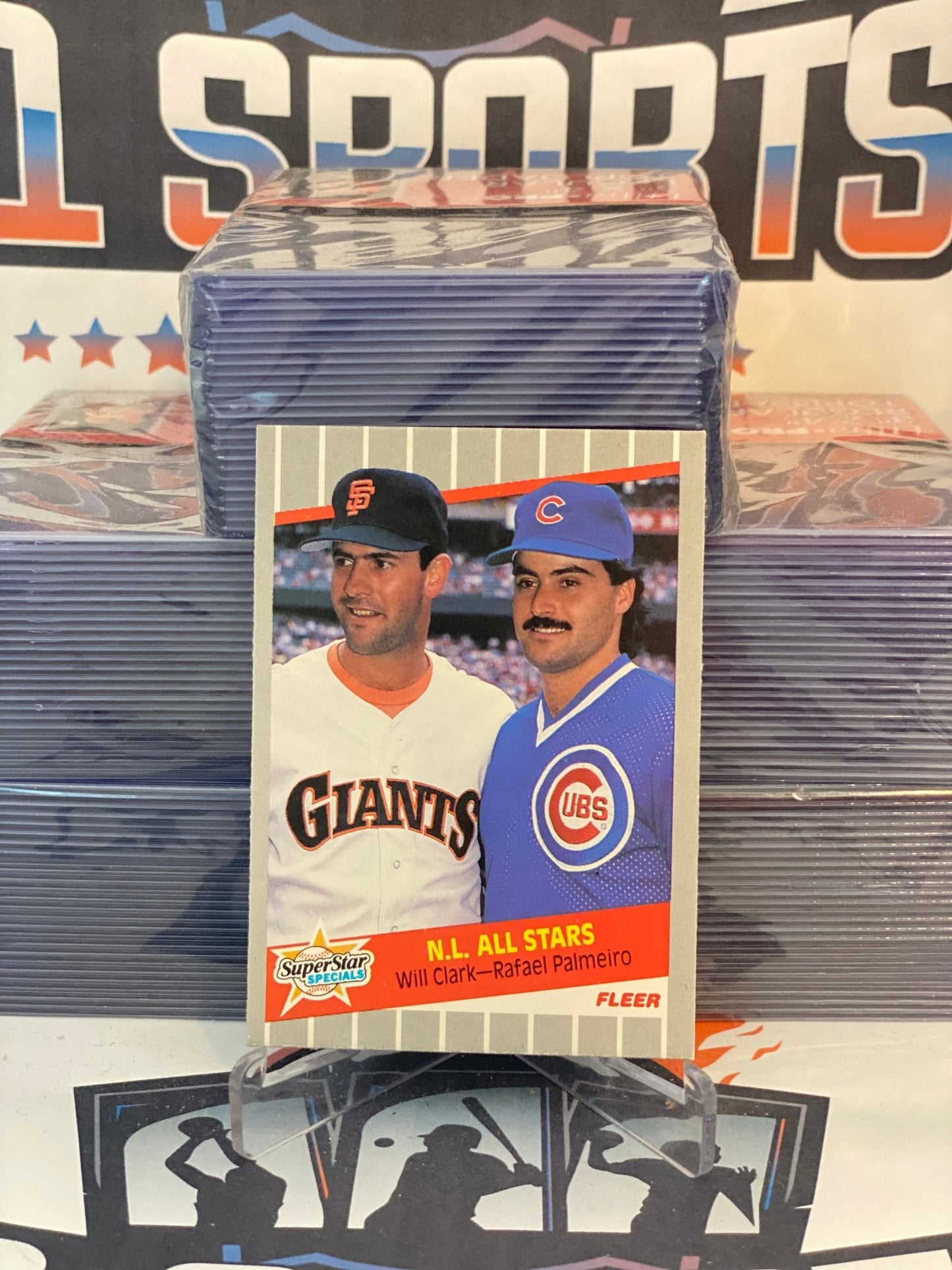 1989 Fleer (NL All-Stars) Will Clark & Rafael Palmeiro #631