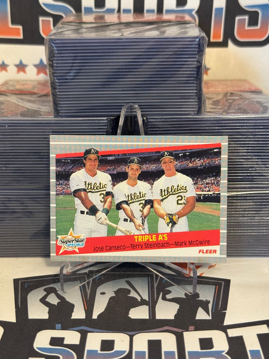 1989 Fleer (Triple A's) Mark McGwire, Jose Canseco, Terry Steinbach #634