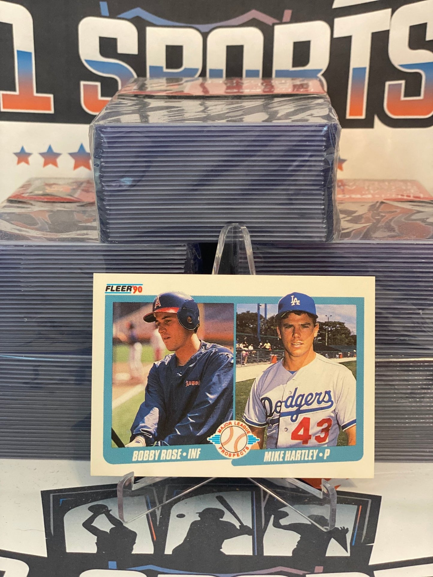 1990 Fleer (Major League Prospects) Bobby Rose & Mike Hartley Rookie #651