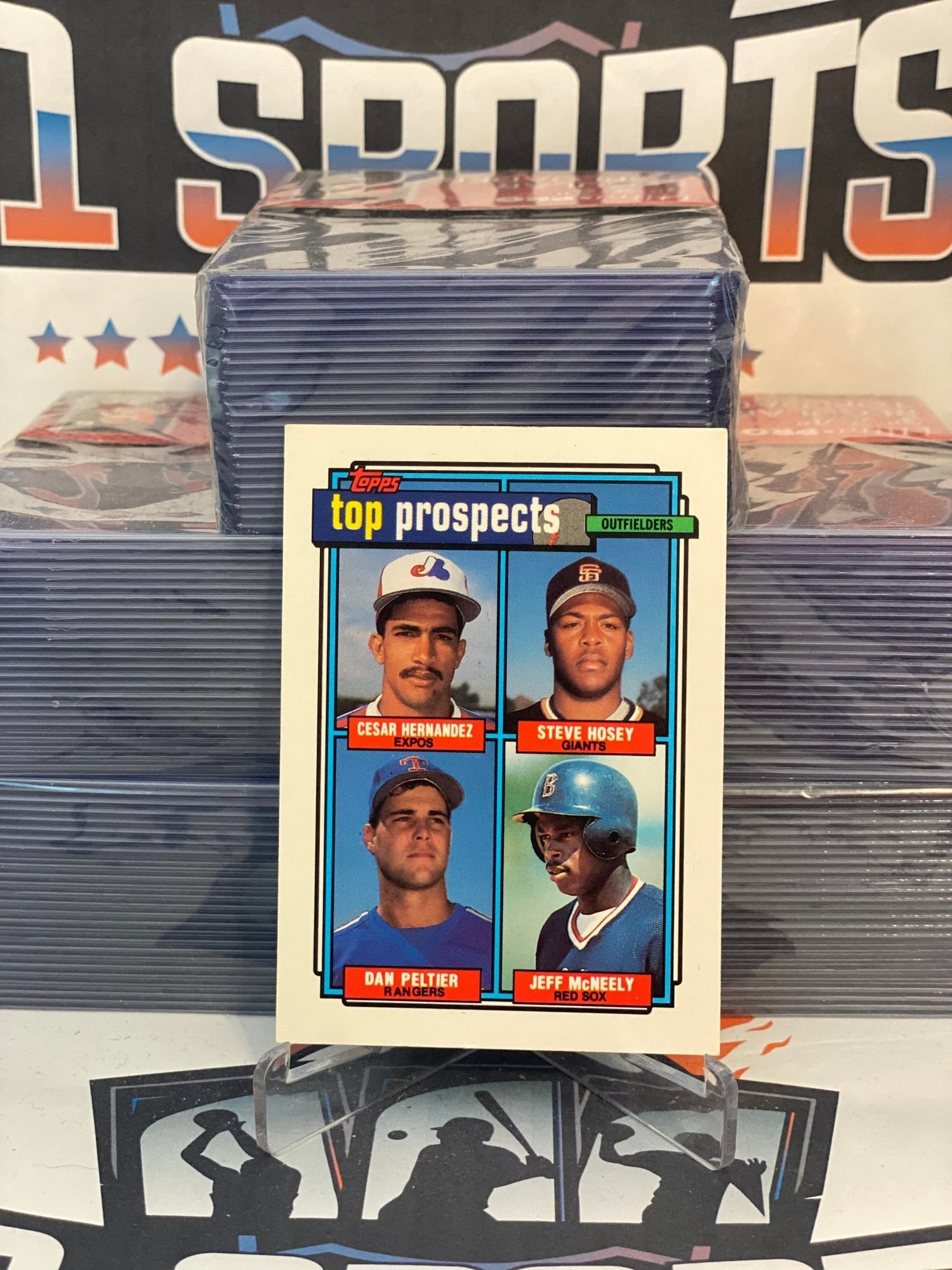 1991 Topps (Prospects) Cesar Hernandez, Steve Hosey, Dan Peltier, Jeff McNeely Rookie #618