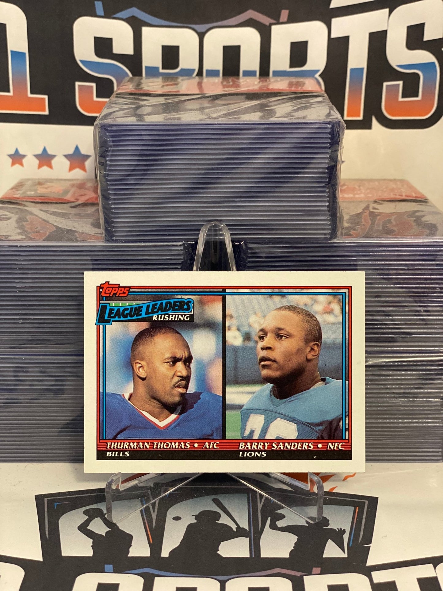 1991 Topps (Rushing Leaders) Thurman Thomas & Barry Sanders #9