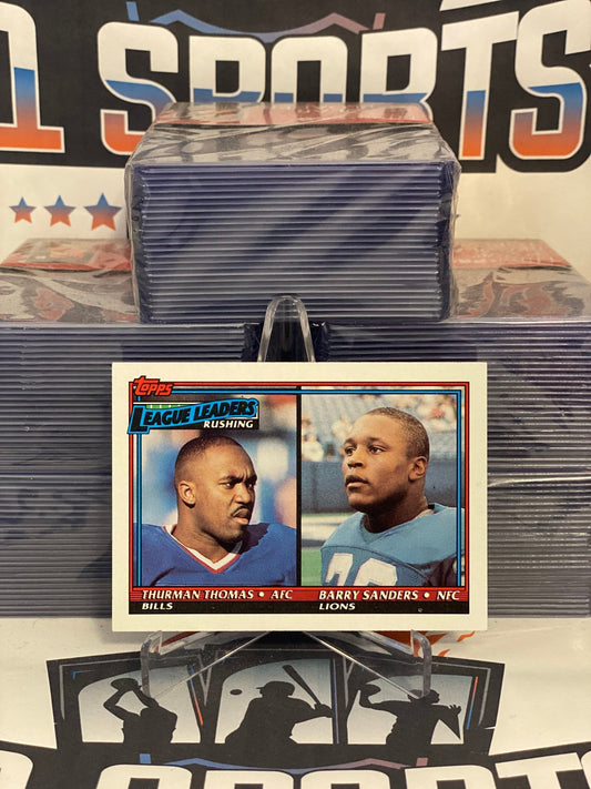1991 Topps (Rushing Leaders) Thurman Thomas & Barry Sanders #9