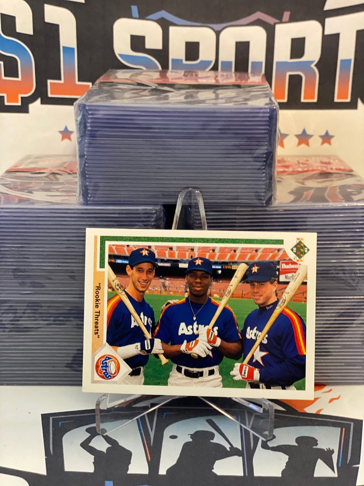 1991 Upper Deck (Houston Astros Rookie Threats) Jeff Bagwell, Luis Gonzalez, Tuffy Rhodes #702