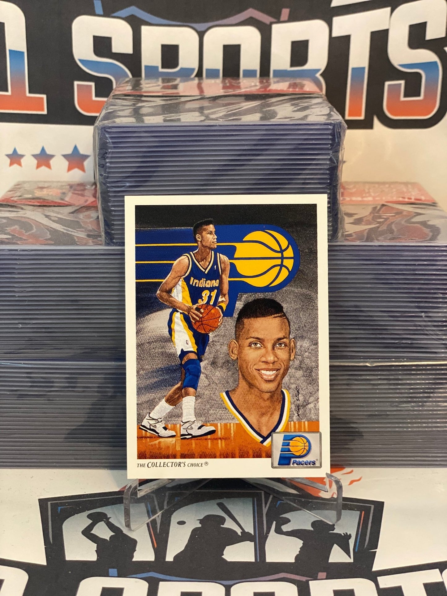 1991 Upper Deck (Team Checklist Art Card) Reggie Miller #90