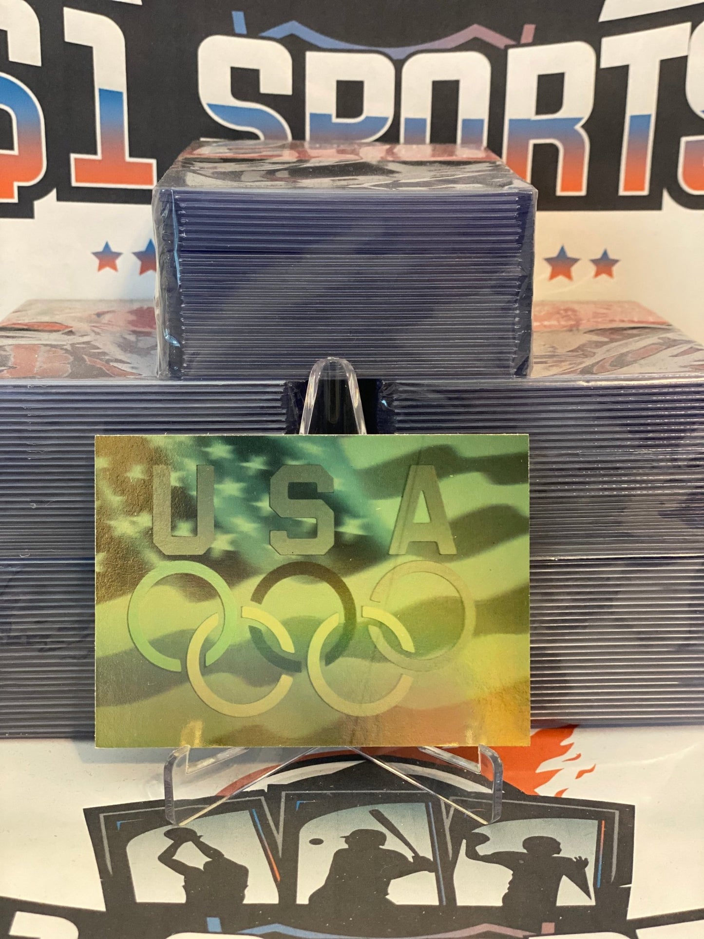 1992 Impel U.S. Olympics Rings Gold Hologram