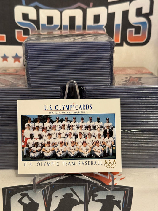 1992 Impel U.S. Olympics USA Baseball Team Photo - Jason Giambi, Todd Greene, Jeffrey Hammonds, Charles Johnson, Rick Helling #7