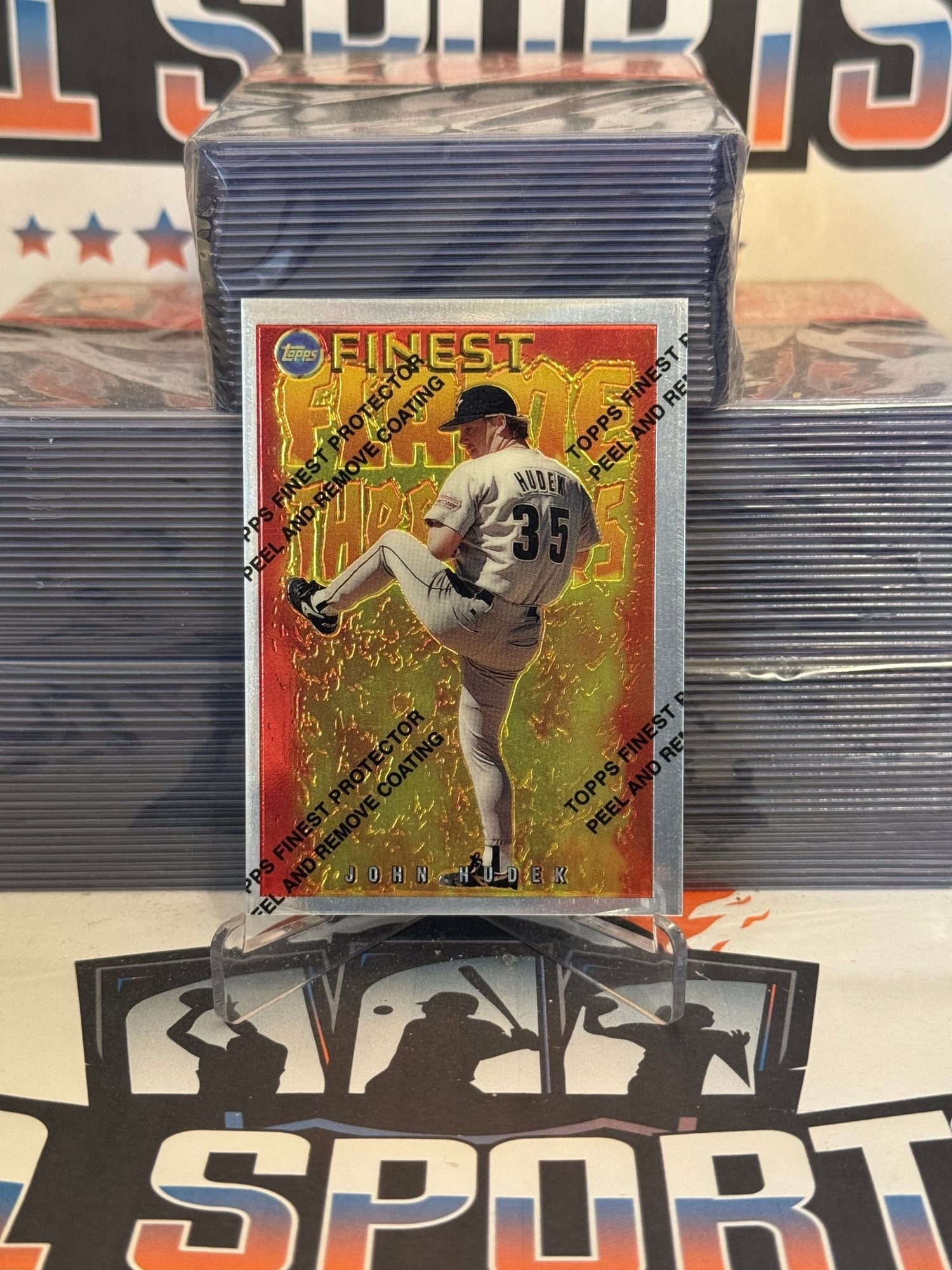 1995 Topps Finest (Flame Throwers) John Hudek #FT4