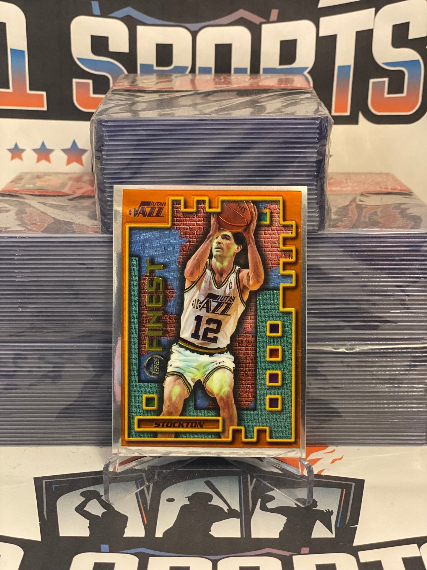 1996 Topps Finest (Mystery) John Stockton #M29