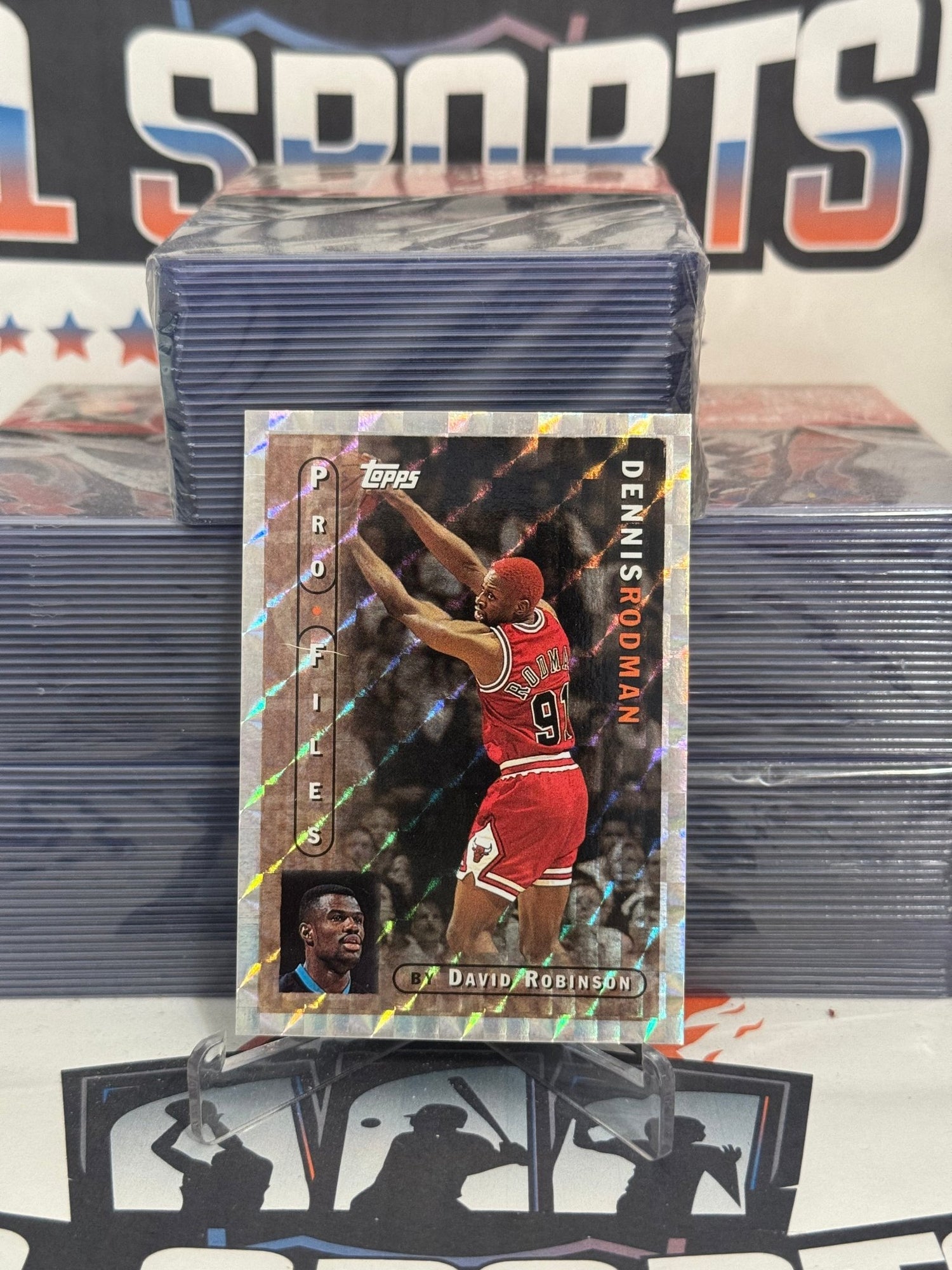 1996 Topps (ProFiles w/ David Robinson) Dennis Rodman #PF-14