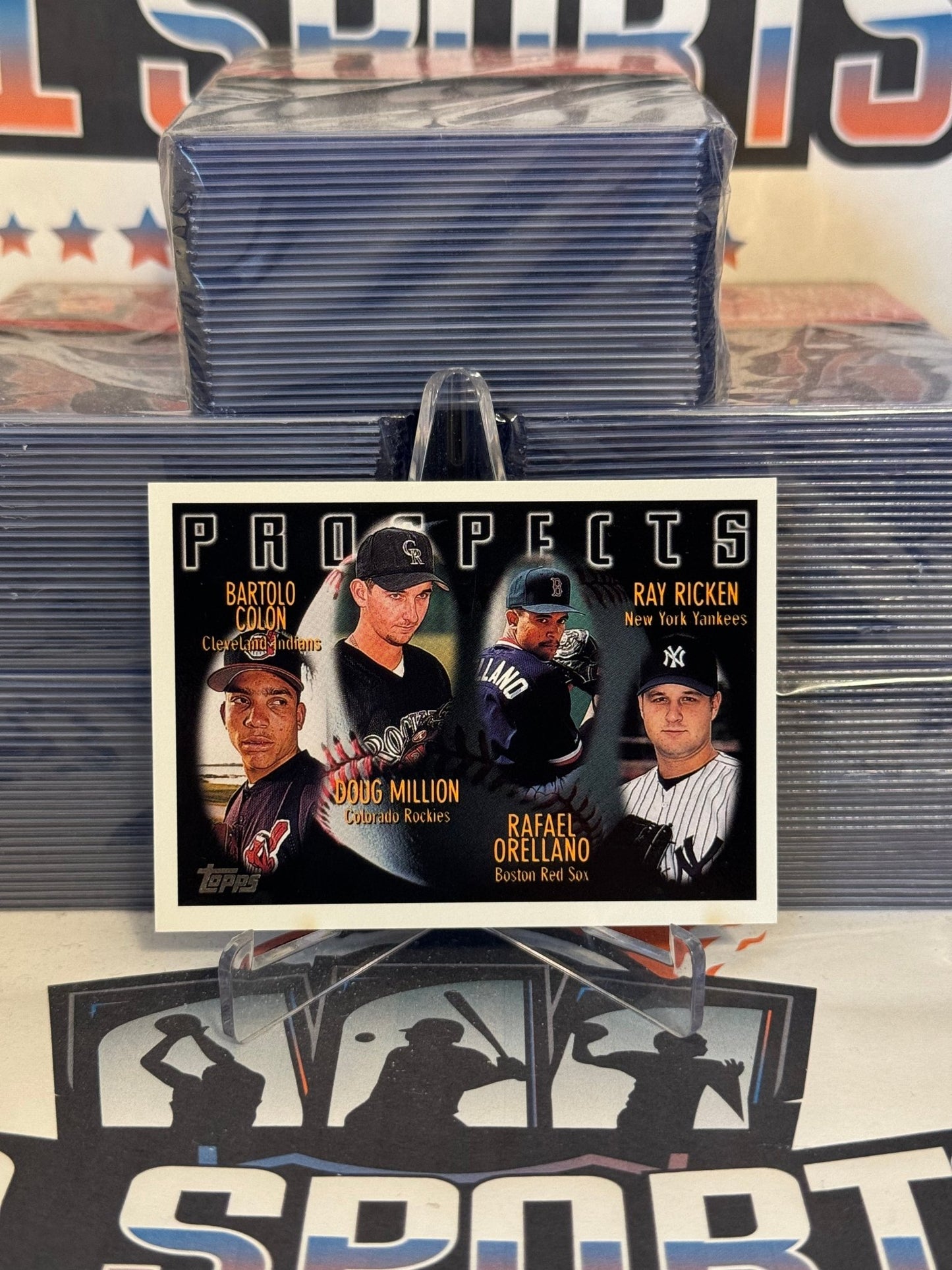 1996 Topps (Prospects) Bartolo Colon, Doug Million, Ray Ricken, Rafael Orellano Rookie #428