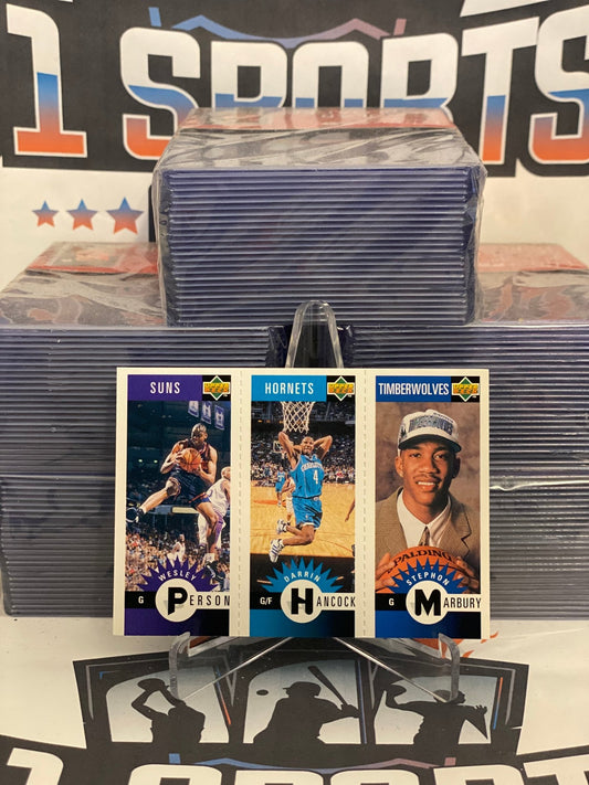 1996 Upper Deck Collector's Choice (Mini Card w/ Darrin Hancock & Wesley Person) Stephon Marbury Rookie #281