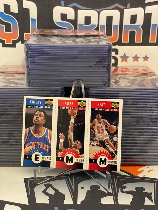 1996 Upper Deck Collector's Choice (Mini Cards) Alonzo Mourning, Dikembe Mutombo, Patrick Ewing #M135