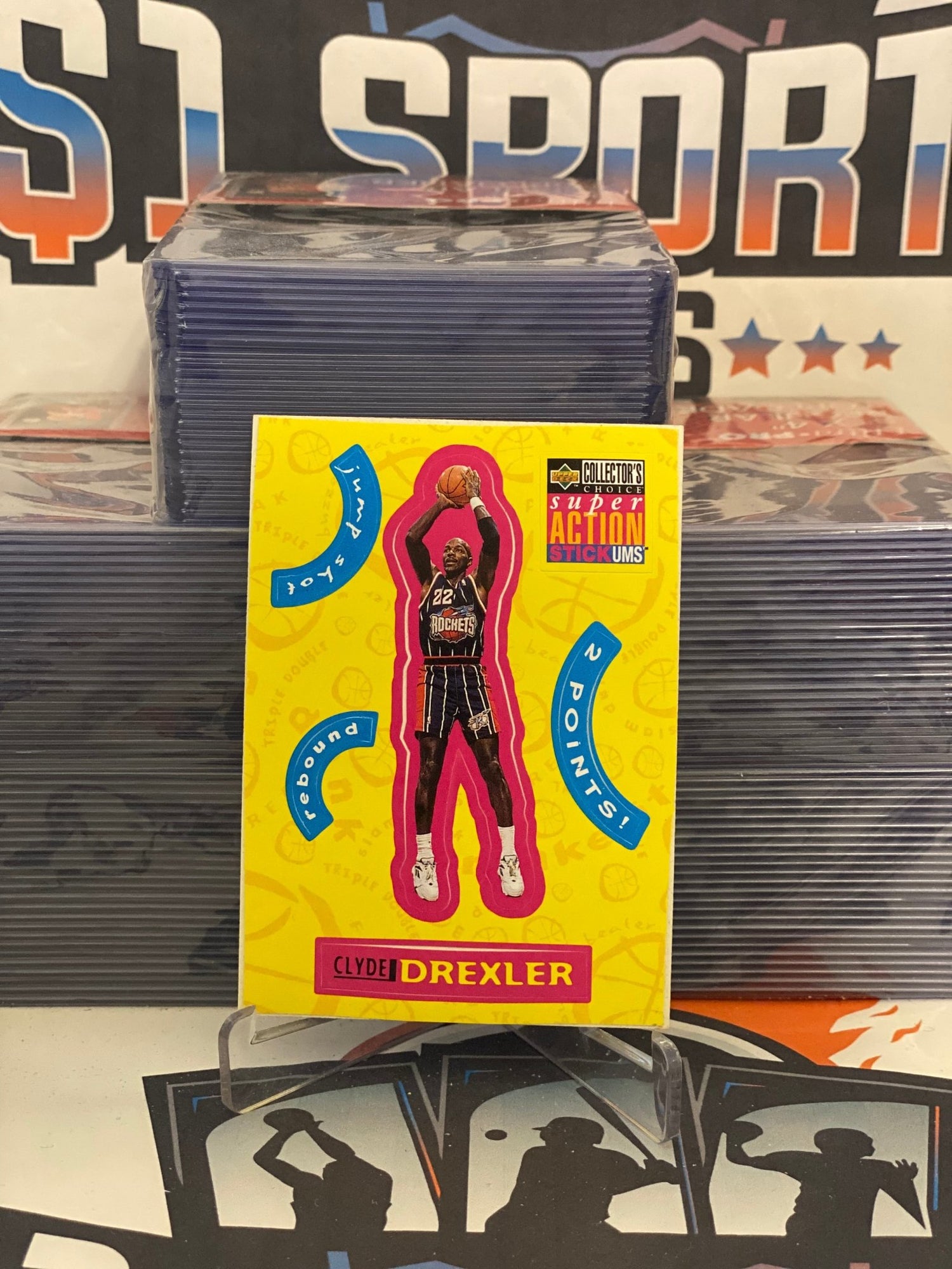 1996 Upper Deck Collector's Choice (Stick-Ums) Clyde Drexler #S10