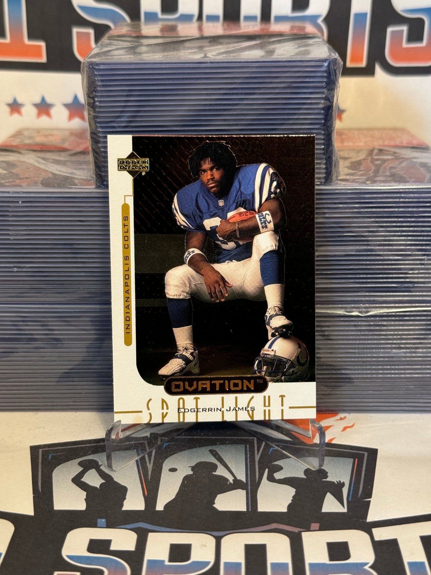 1999 Upper Deck Ovation (Spotlight) Edgerrin James Rookie #OS4