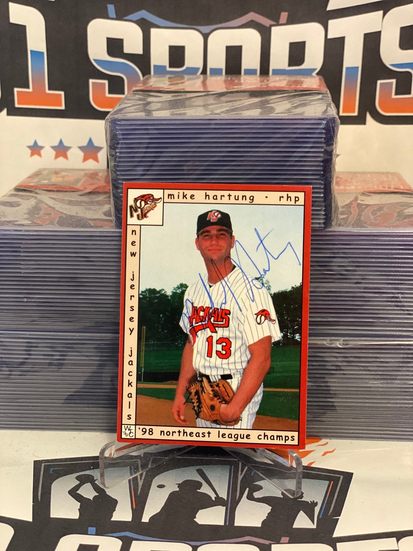 1999 Warning Track Cards (Hand-Signed Auto) Mike Hartung #5