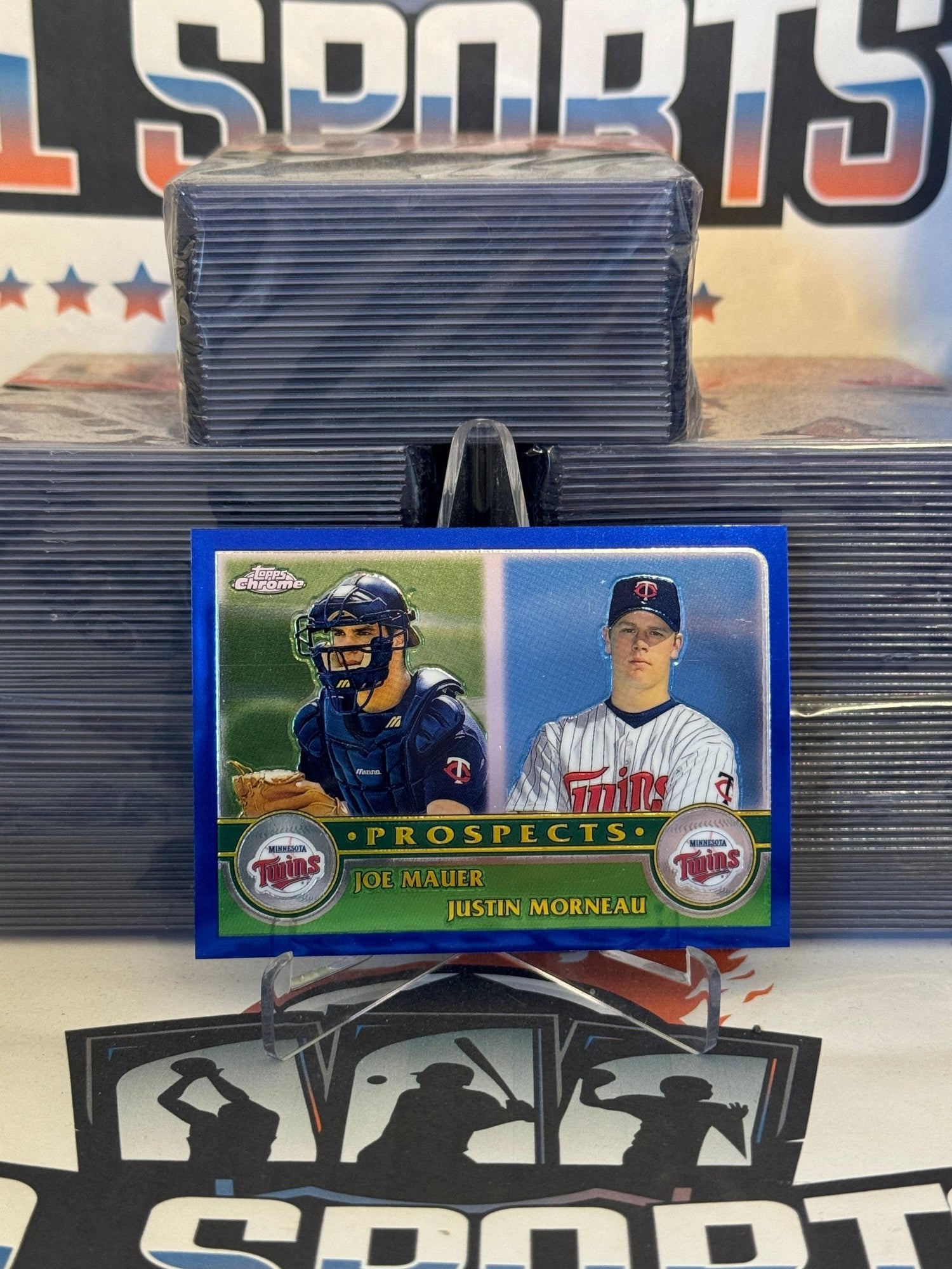 2003 Topps Chrome (Prospects) Joe Mauer & Justin Morneau Rookie #436