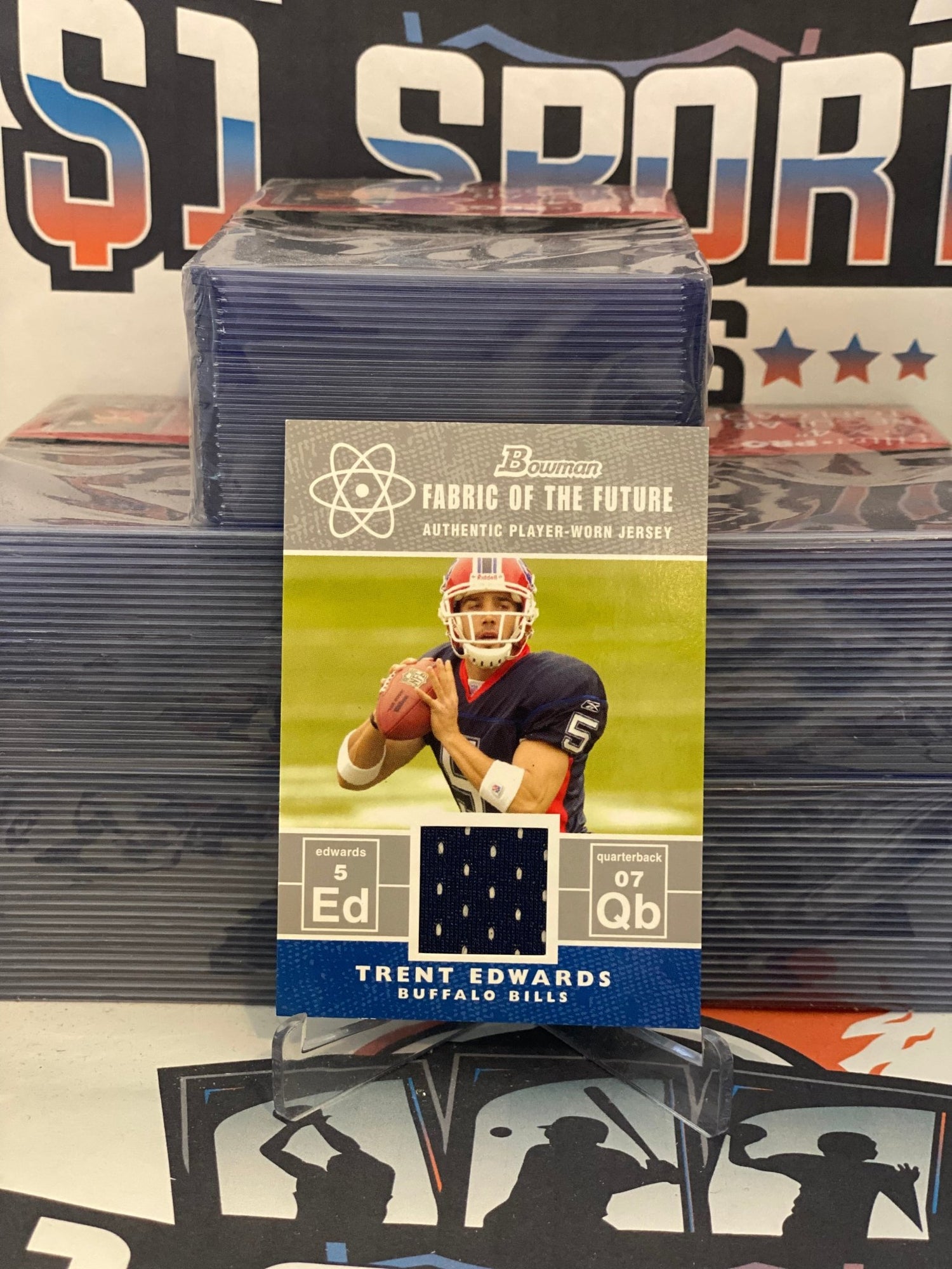 2007 Bowman (Fabric of the Future Relic) Trent Edwards #FF-TE