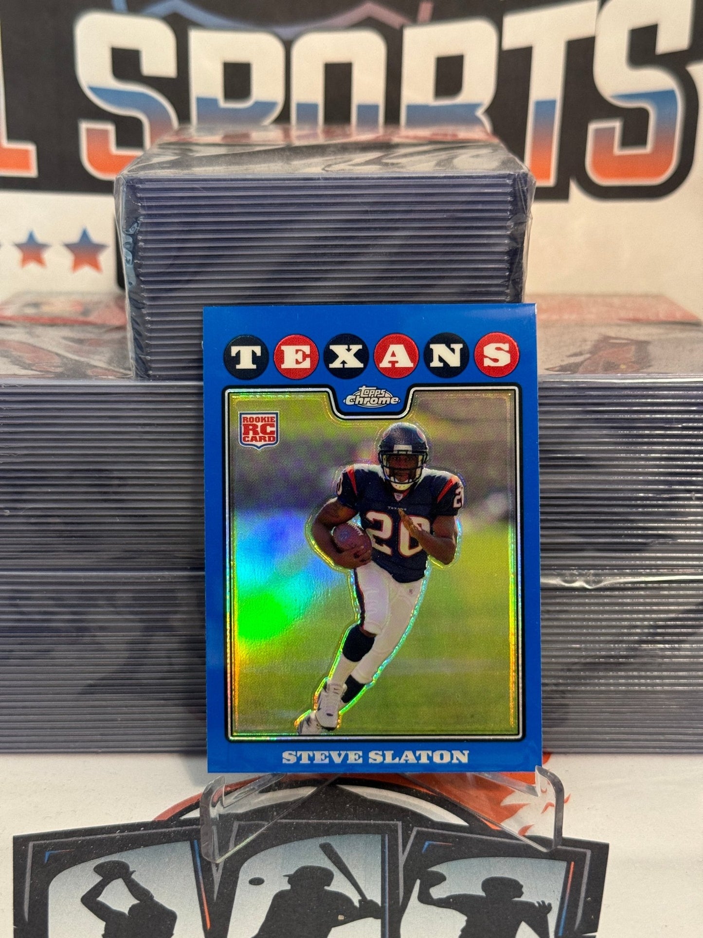 2008 Topps Chrome (Blue Refractor) Steve Slaton Rookie #TC190