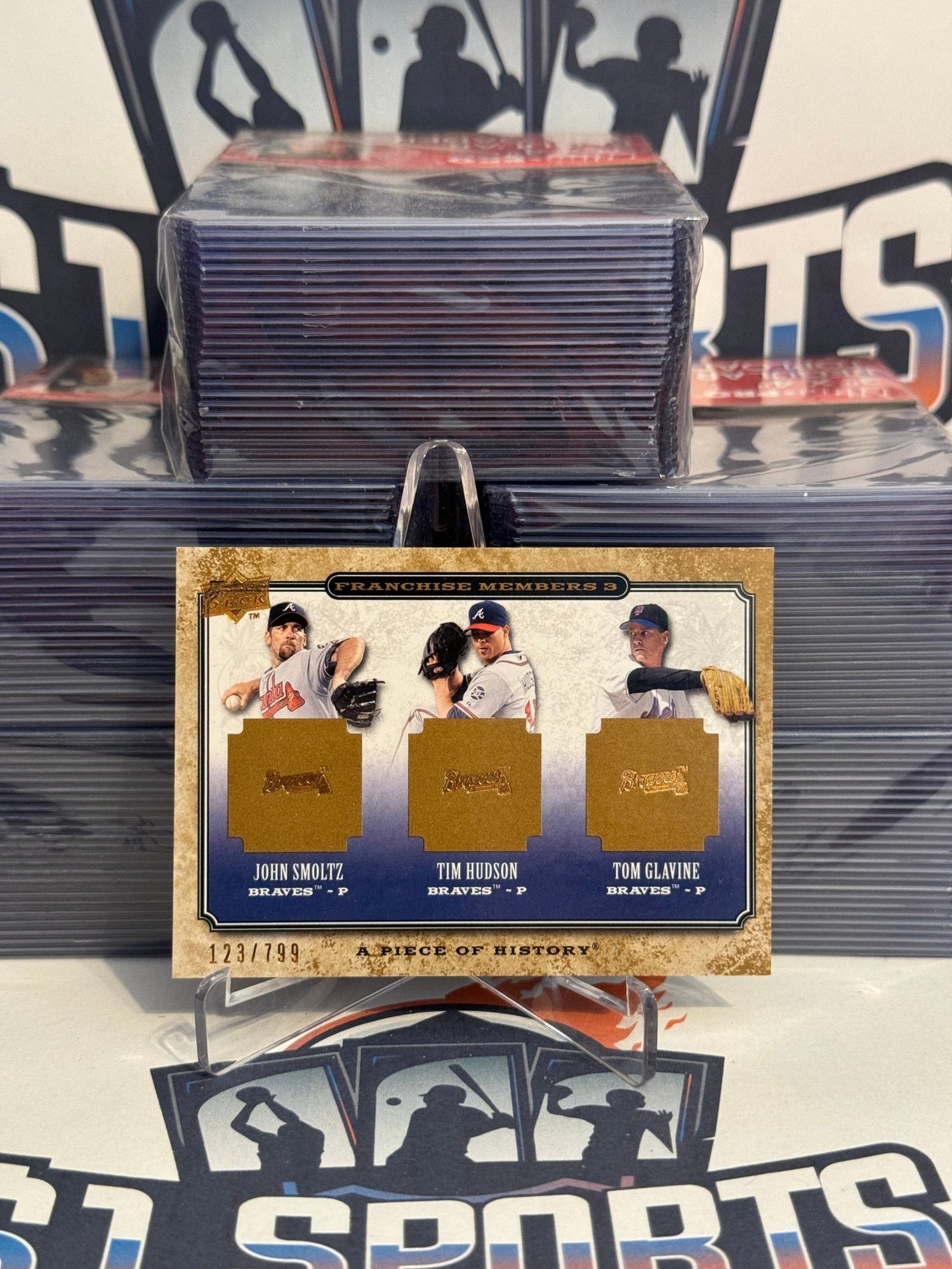 2008 Upper Deck (Franchise Members 123/799) John Smoltz, Tom Glavine, Tim Hudson #FM3-1