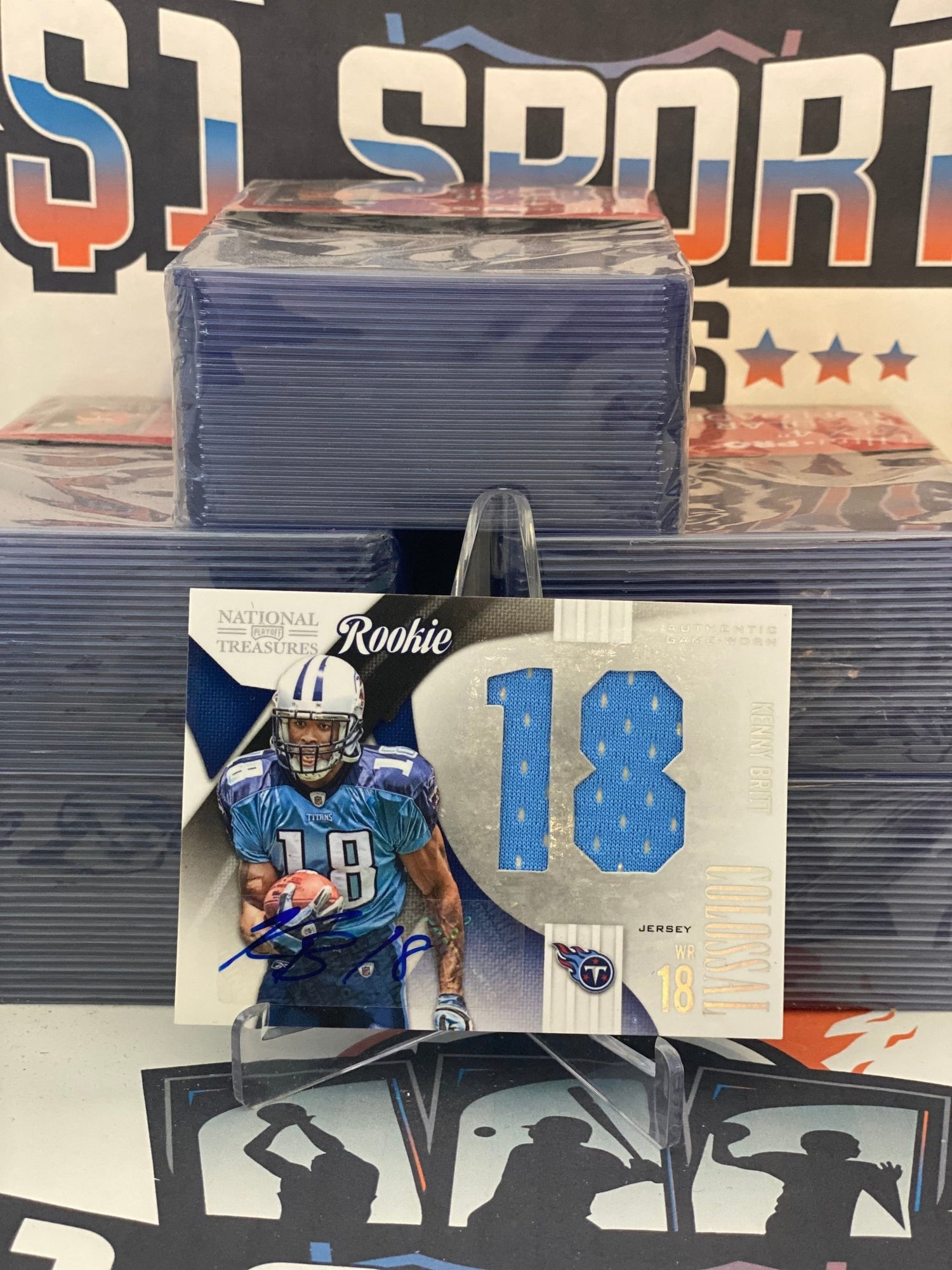 2009 Donruss National Treasures (Colossal Rookie Auto Relic 04/50) Kenny Britt #5