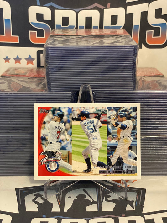 2010 Topps (AL Batting Leaders) Ichiro Suzuki, Derek Jeter, Joe Mauer #8