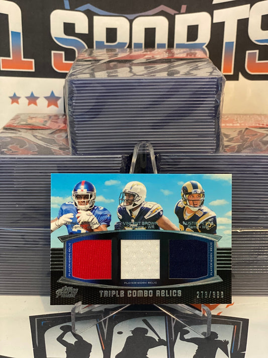 2011 Topps Prime (Triple Combo Relics 273/388) Jerrel Jernigan, Vincent Brown, Austin Pettis #TRC-JBP