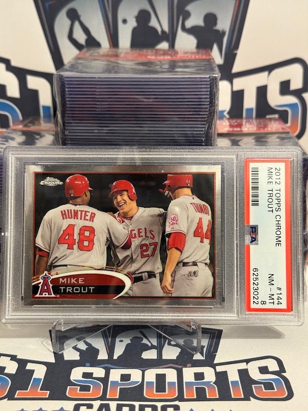 2012 Topps Chrome (2nd Year) Mike Trout #144 - PSA 8