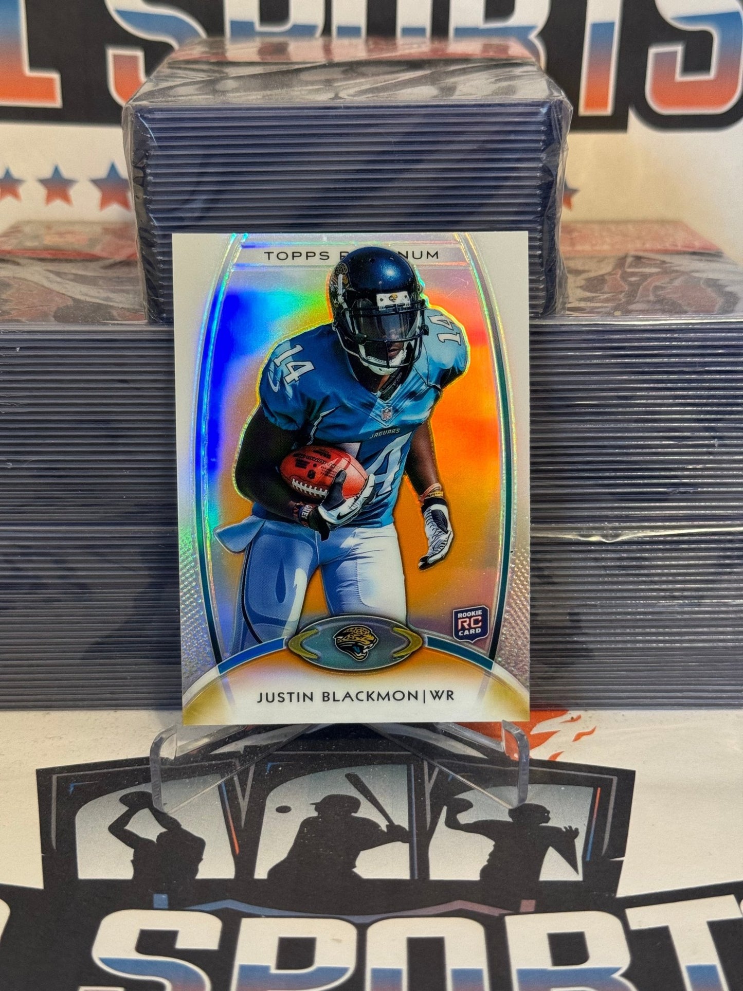 2012 Topps Platinum (Orange Refractor) Justin Blackmon Rookie #140