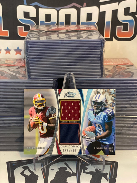 2012 Topps Prime (Dual Combo Relic 144/405) Robert Griffin III & Kendall Wright #DCR-GW