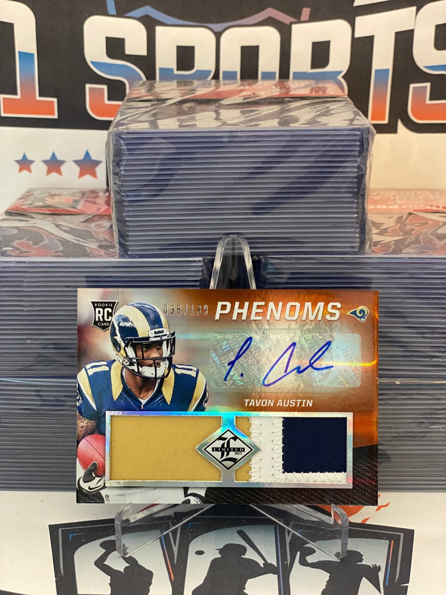2013 Panini Limited (Phenoms Rookie Patch Auto Relic 036/199) Tavon Austin #235
