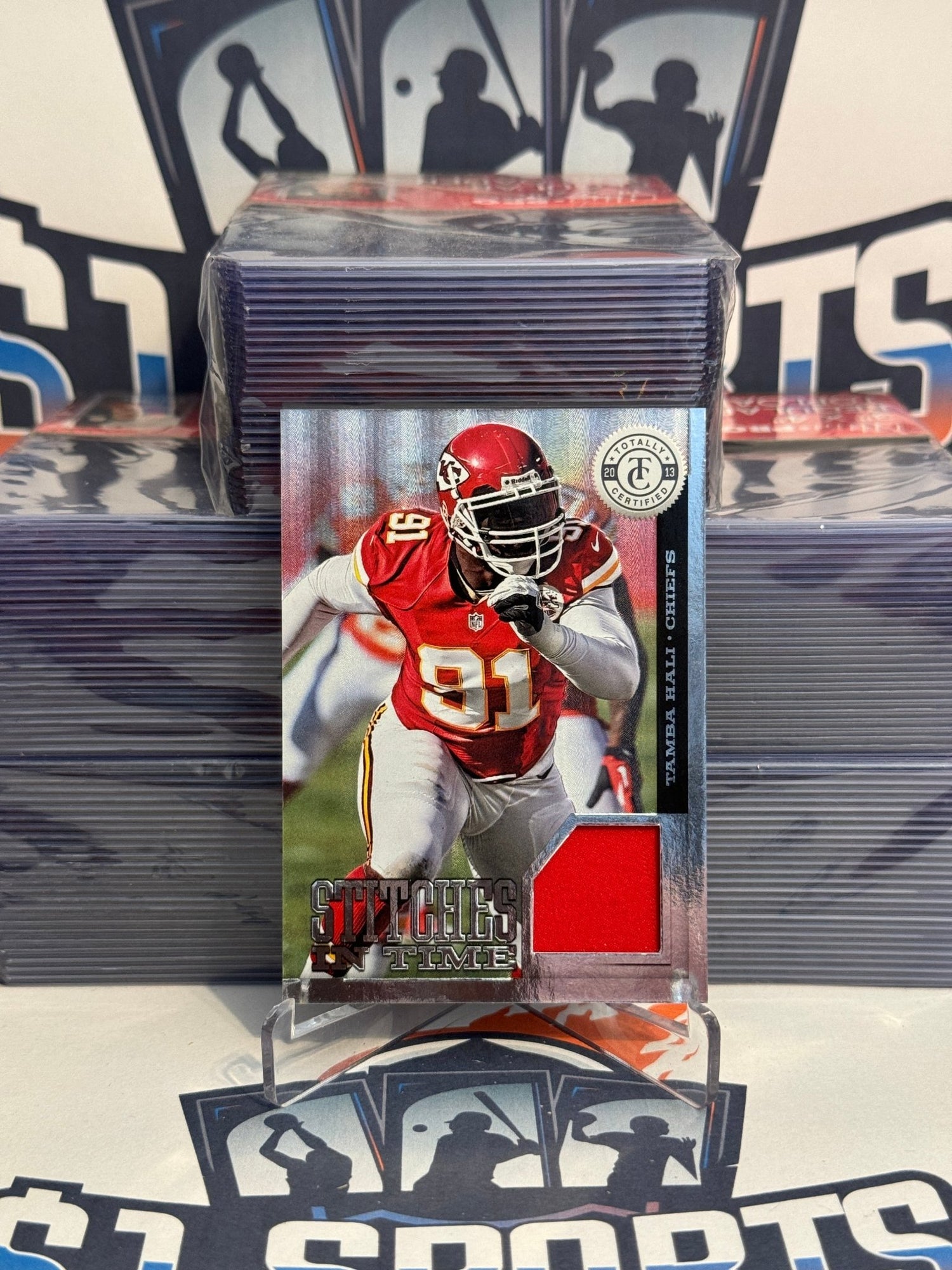 2013 Panini Totally Certified (Stitches in Time Relic 292/299) Tamba Hali #20