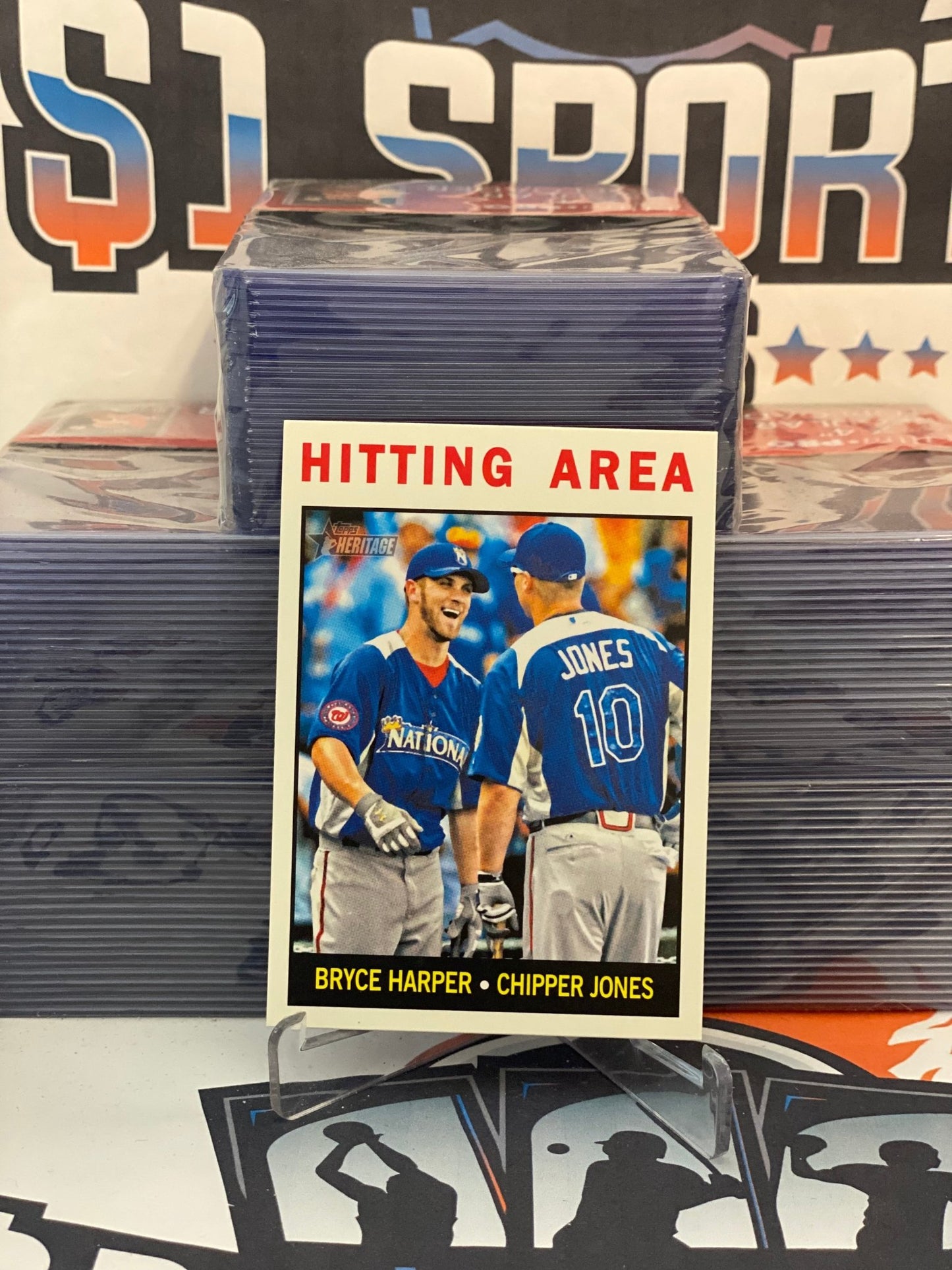 2013 Topps Heritage (Hitting Area) Bryce Harper & Chipper Jones #162