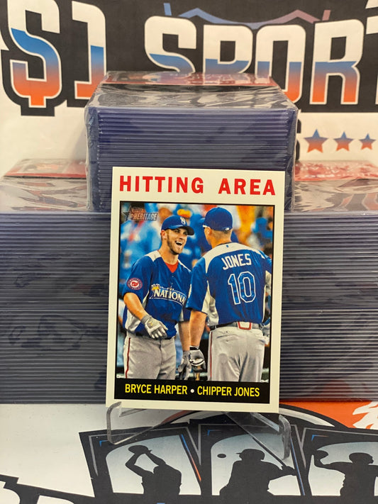 2013 Topps Heritage (Hitting Area) Bryce Harper & Chipper Jones #162