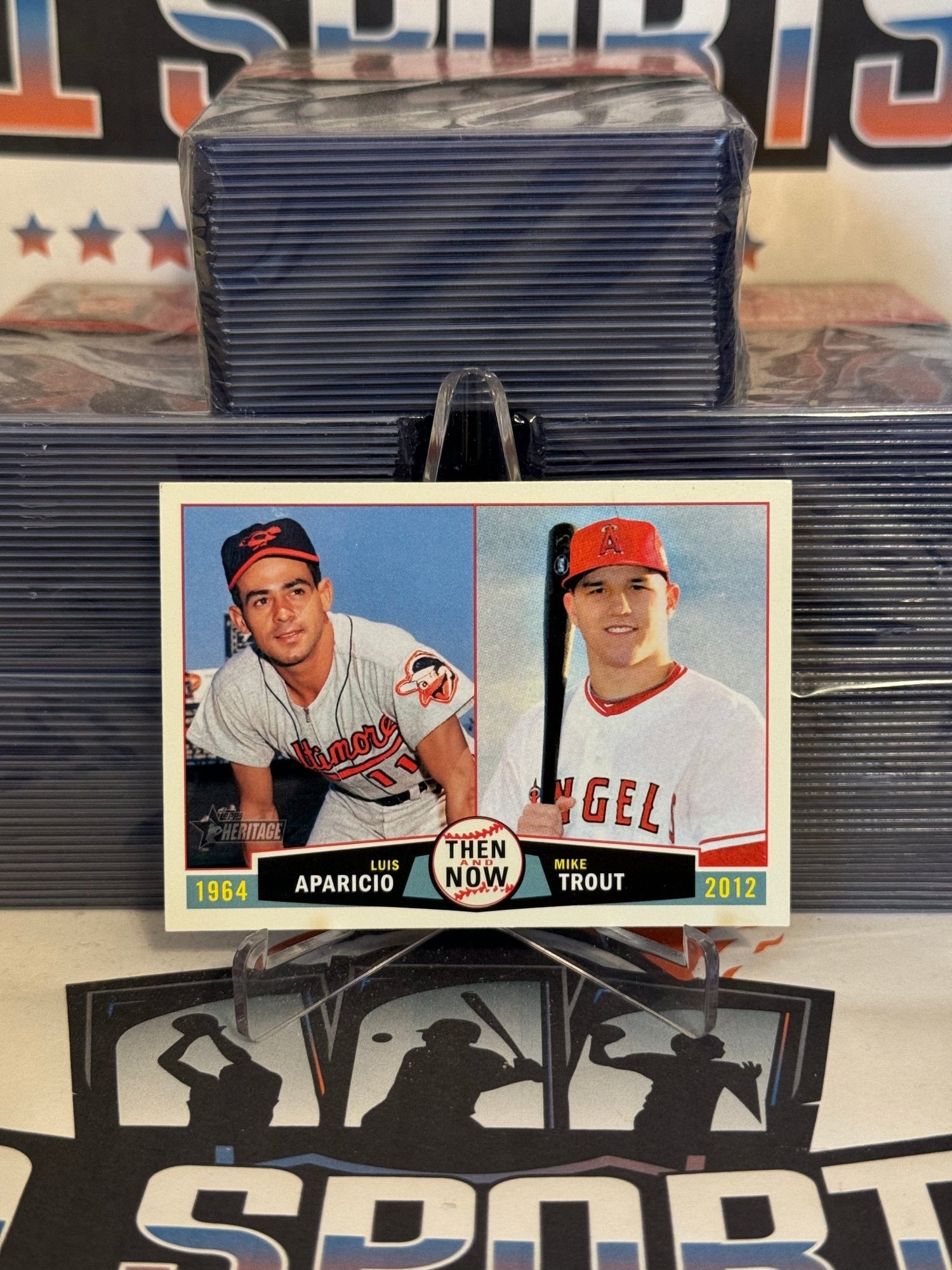 2013 Topps Heritage (Then & Now) Mike Trout & Luis Aparicio #TN-AT
